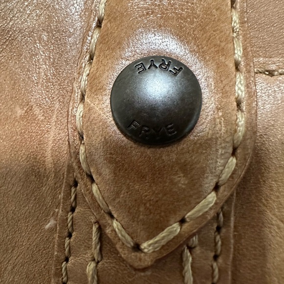 Frye Melissa Medium Beige Leather Crossbody Satchel Handbag - Picture 8 of 13